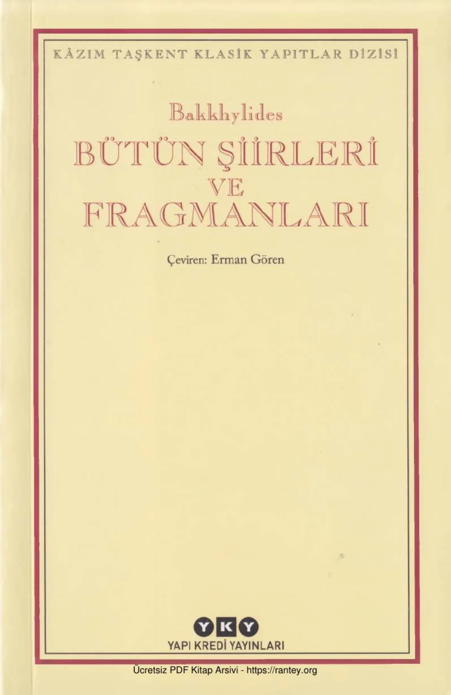 Bütün Şiirleri ve Fragmanları kapak görseli