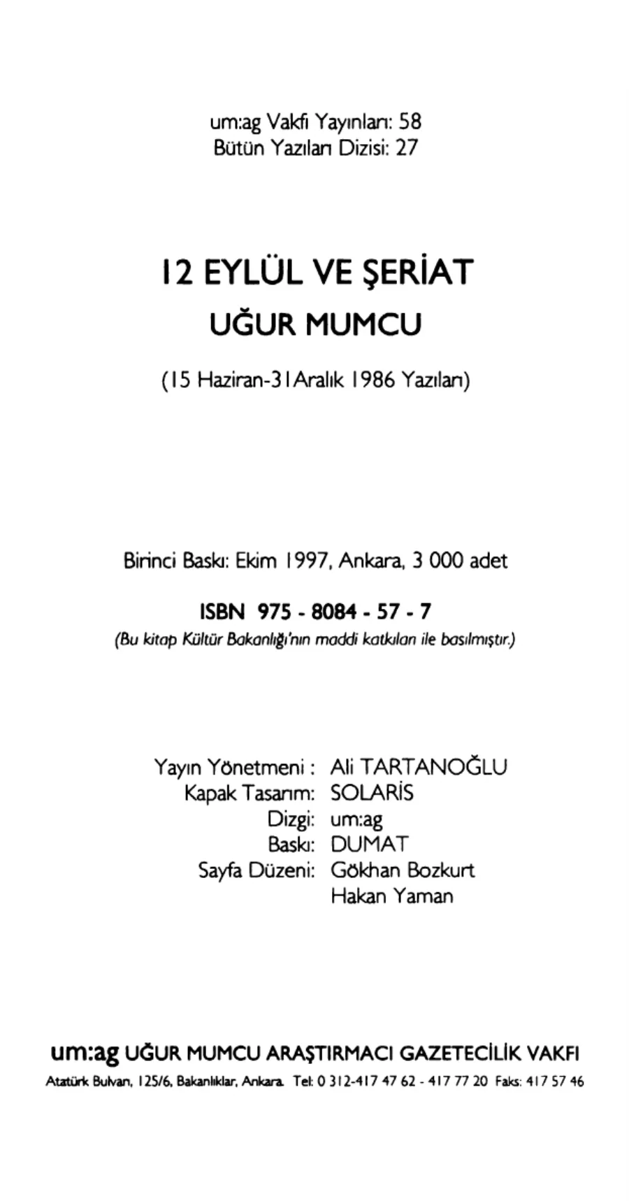 Bütün Yazıları 27: 12 Eylül ve Şeriat PDF kapak görseli