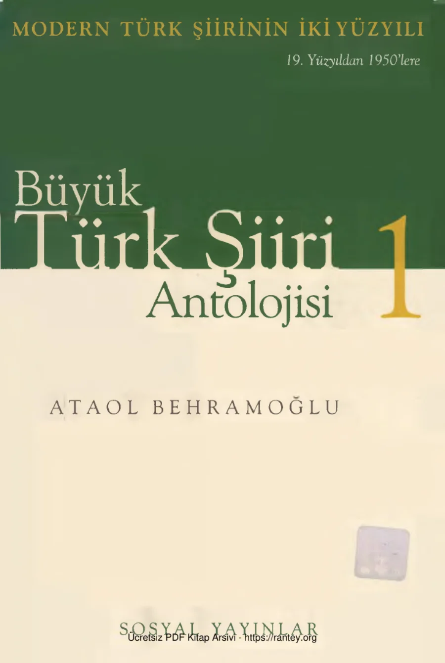 Büyük Türk Şiiri Antolojisi 1 Sosyal yay kapak görseli
