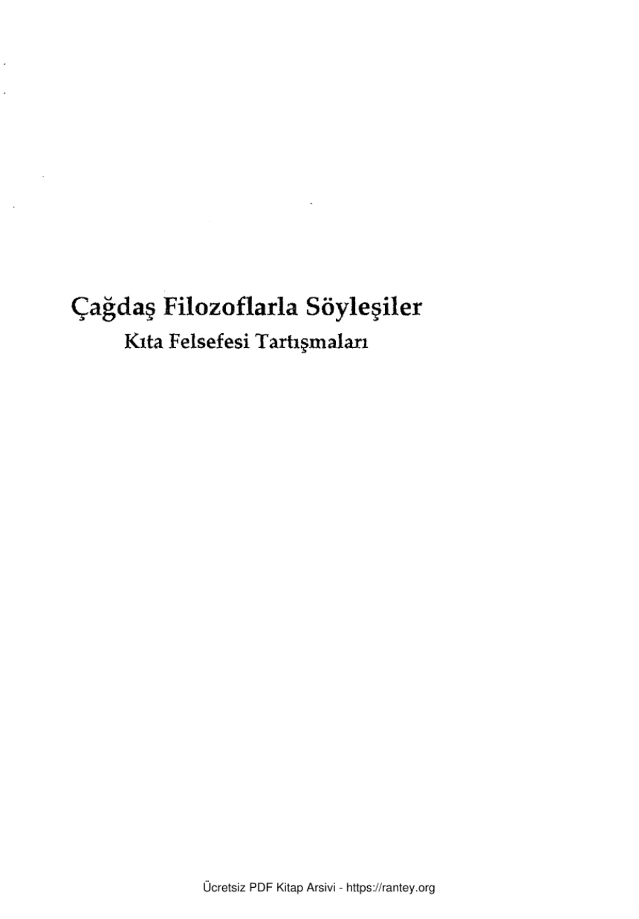 Çağdaş Filozoflarla Söyleşiler kapak görseli