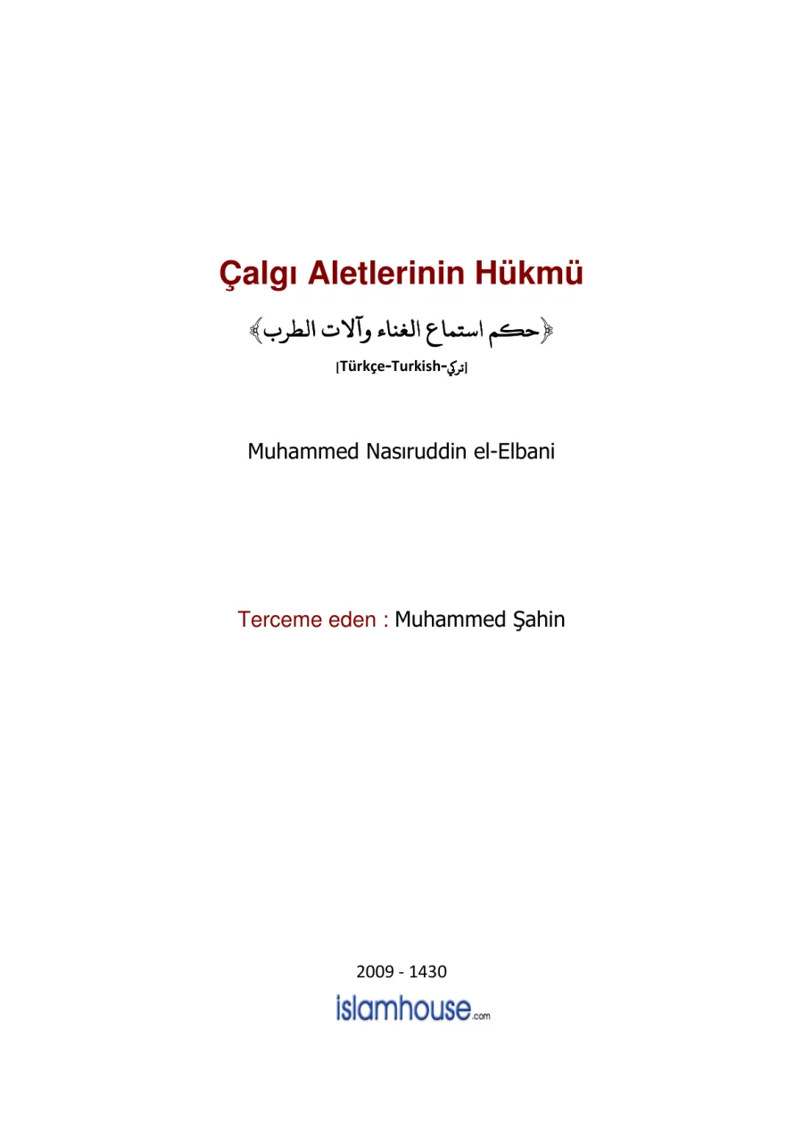 Çalgı Aletlerinin Hükmü kapak görseli