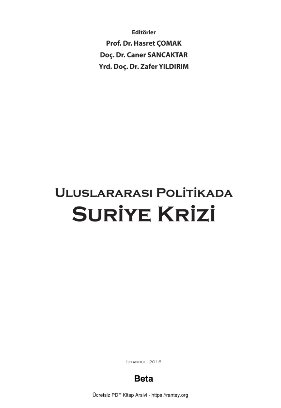 Uluslararası Politikada Suriye Krizi kapak görseli
