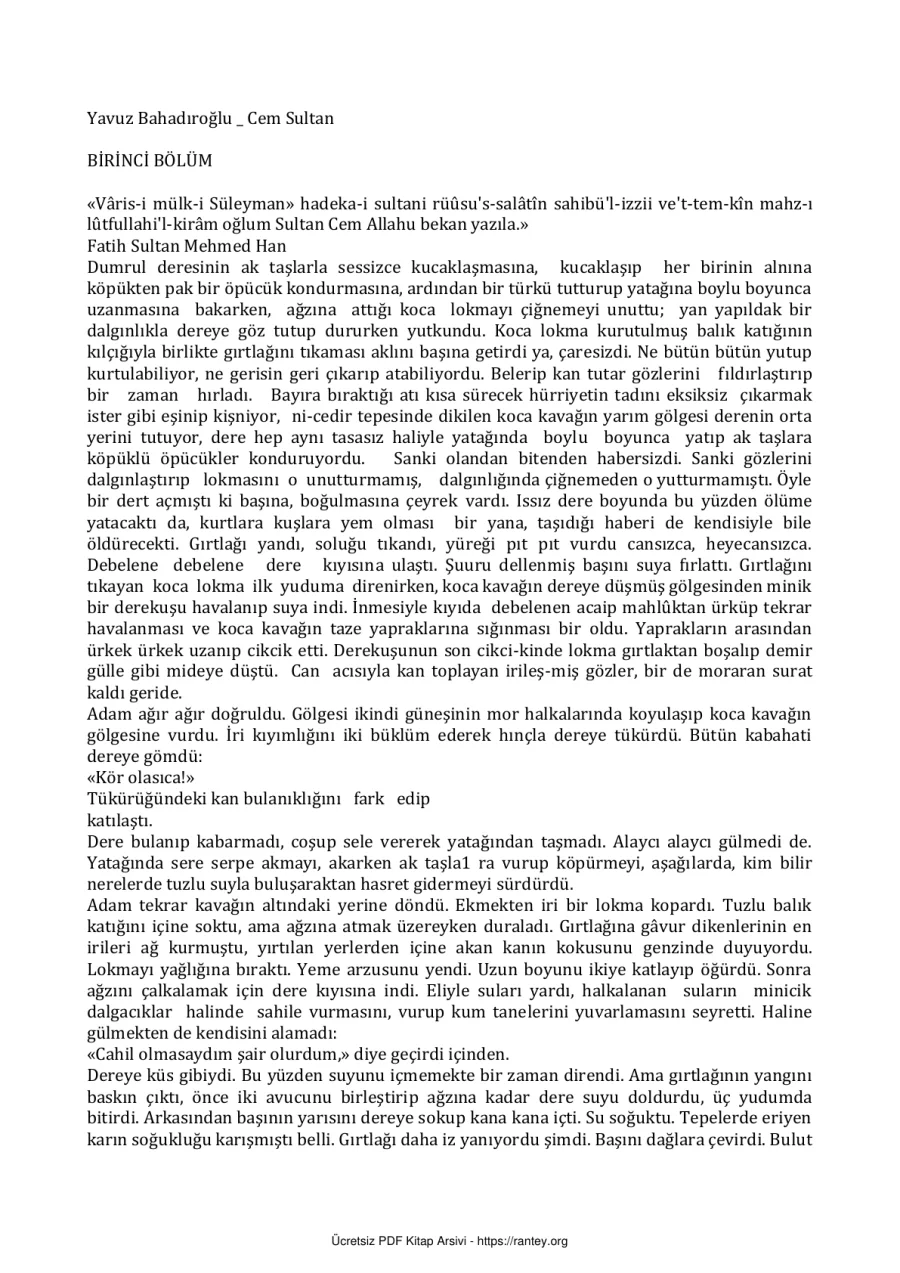 Cem Sultan kapak görseli
