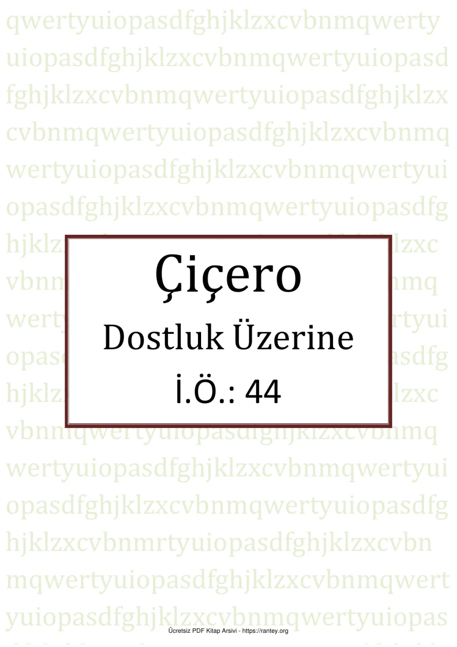 Cicero Dostluk Üzerine kapak görseli