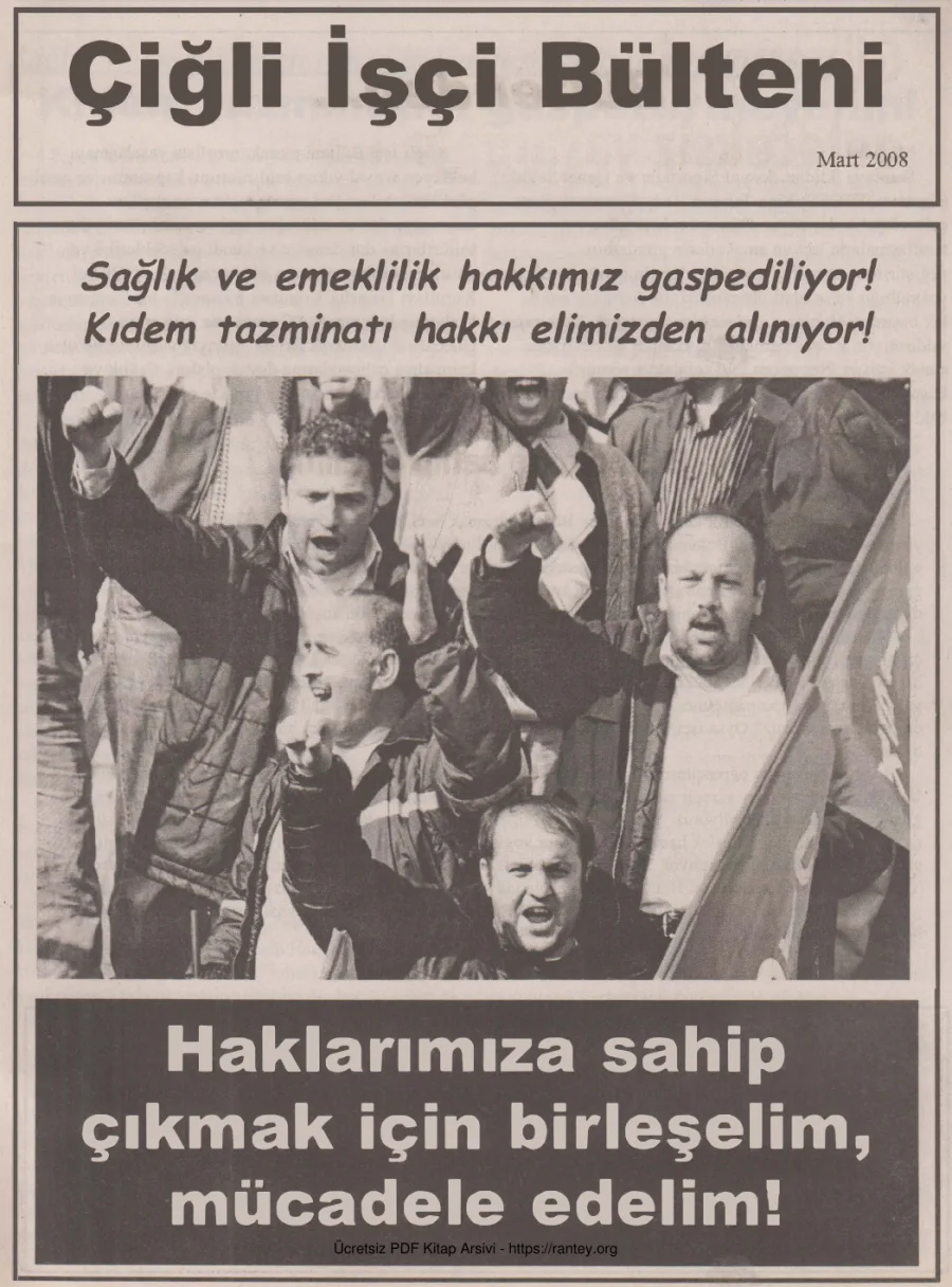 Çiğli İşçi Bülteni İşçi Bülteni Özel Sayı 278 Mart 2008 kapak görseli