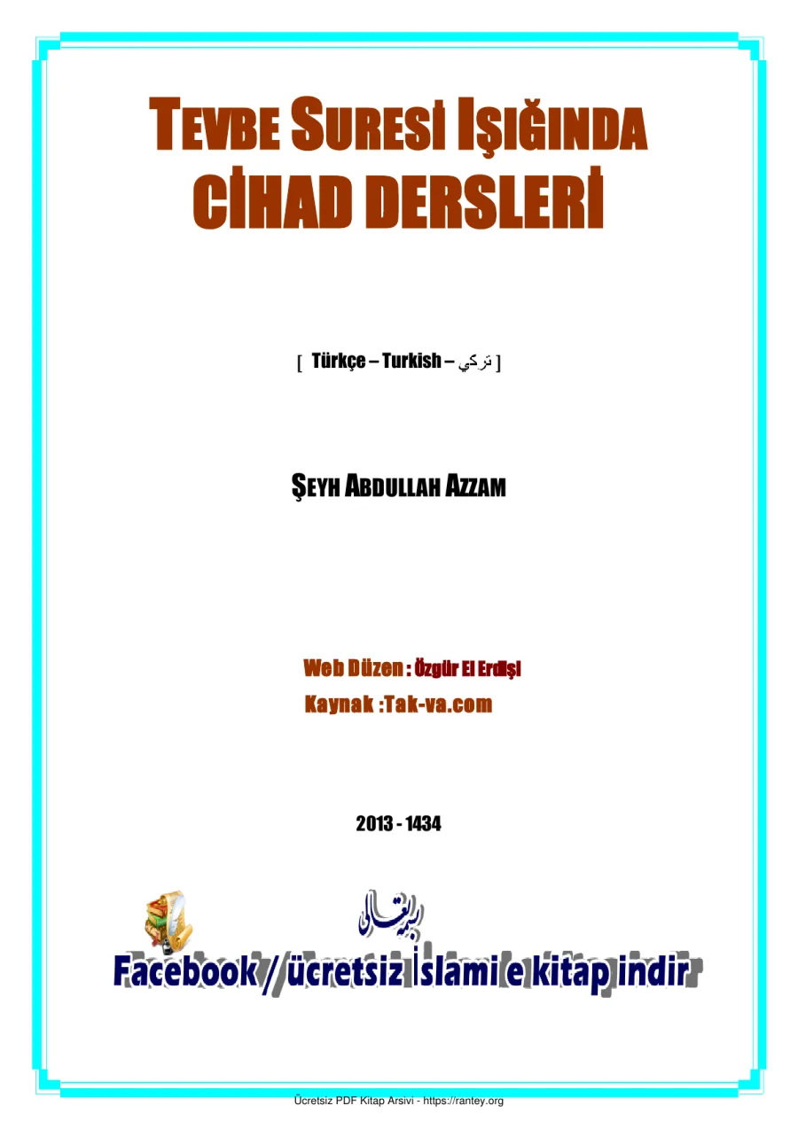 Cihad Dersleri Kitabı Tevbe Suresi Tefsiri Ebu Abdulmumin Tekin Mıhçı kapak görseli