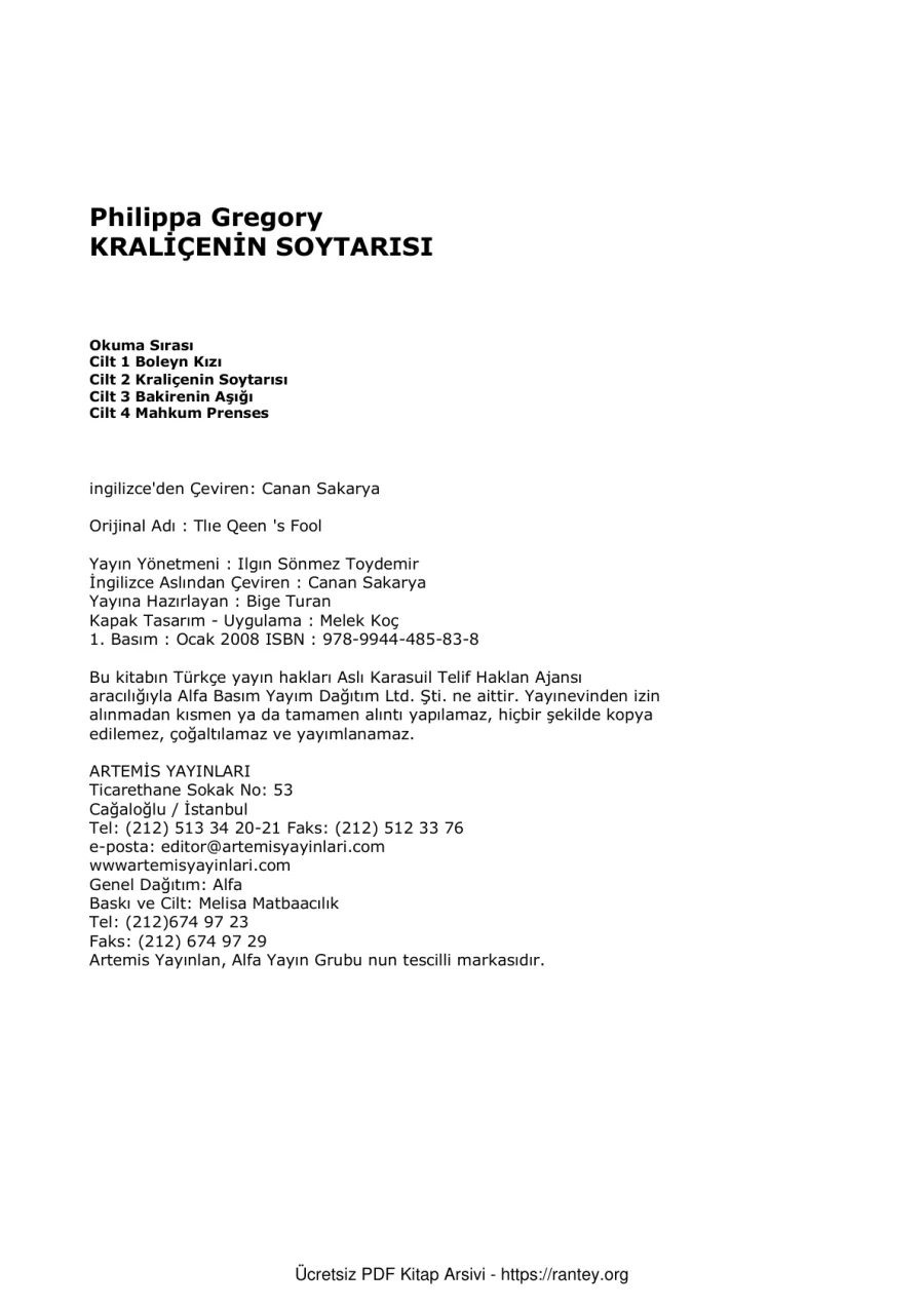 Cilt 2 Kraliçenin Soytarısı kapak görseli