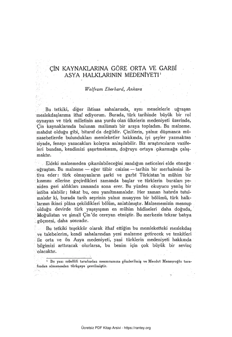 Çin Kaynaklarına Göre Orta ve Garbi Asya Halklarının Medeniyeti kapak görseli