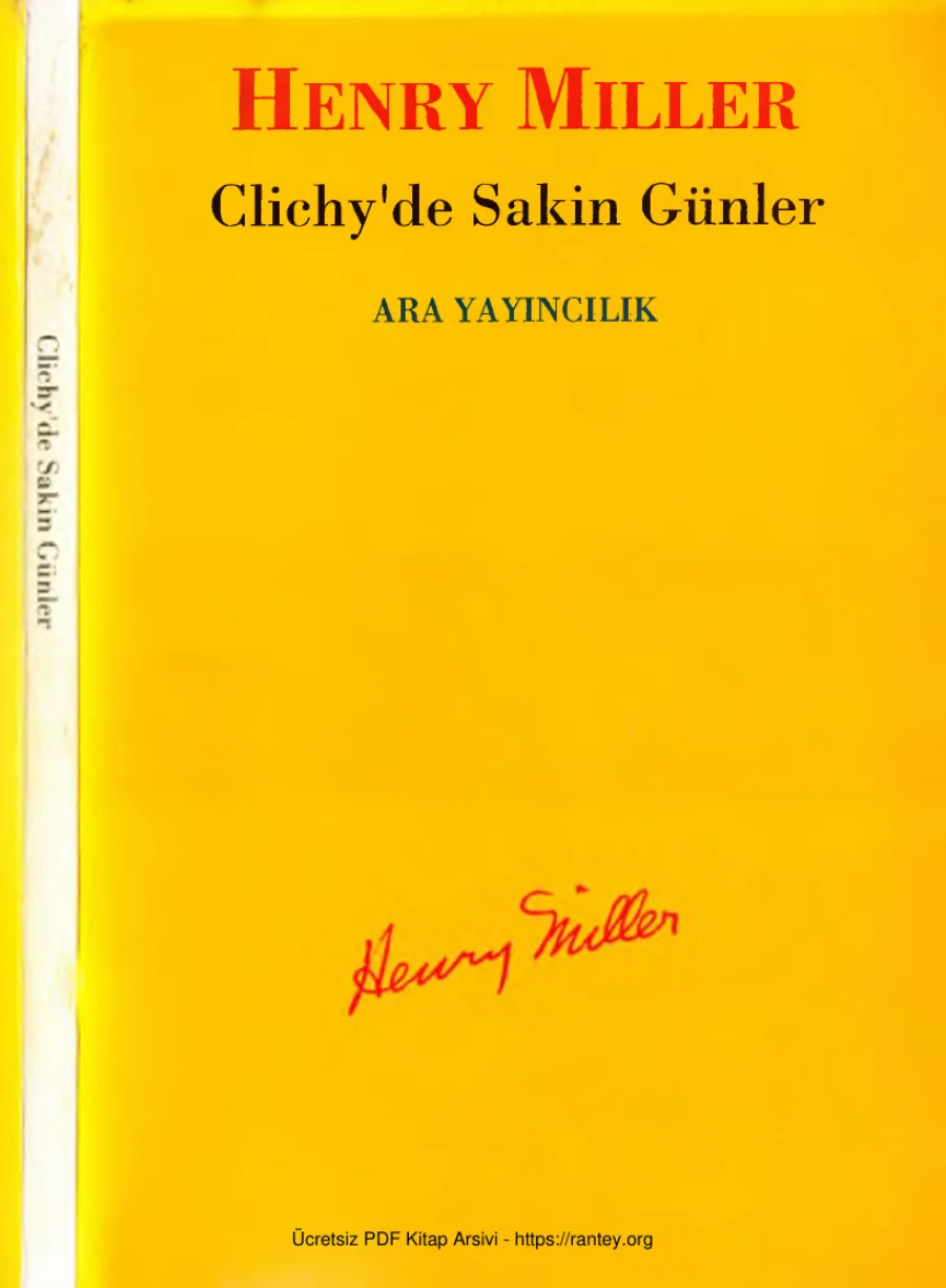 Clichyde Sakin Günler Ara Yayınları kapak görseli