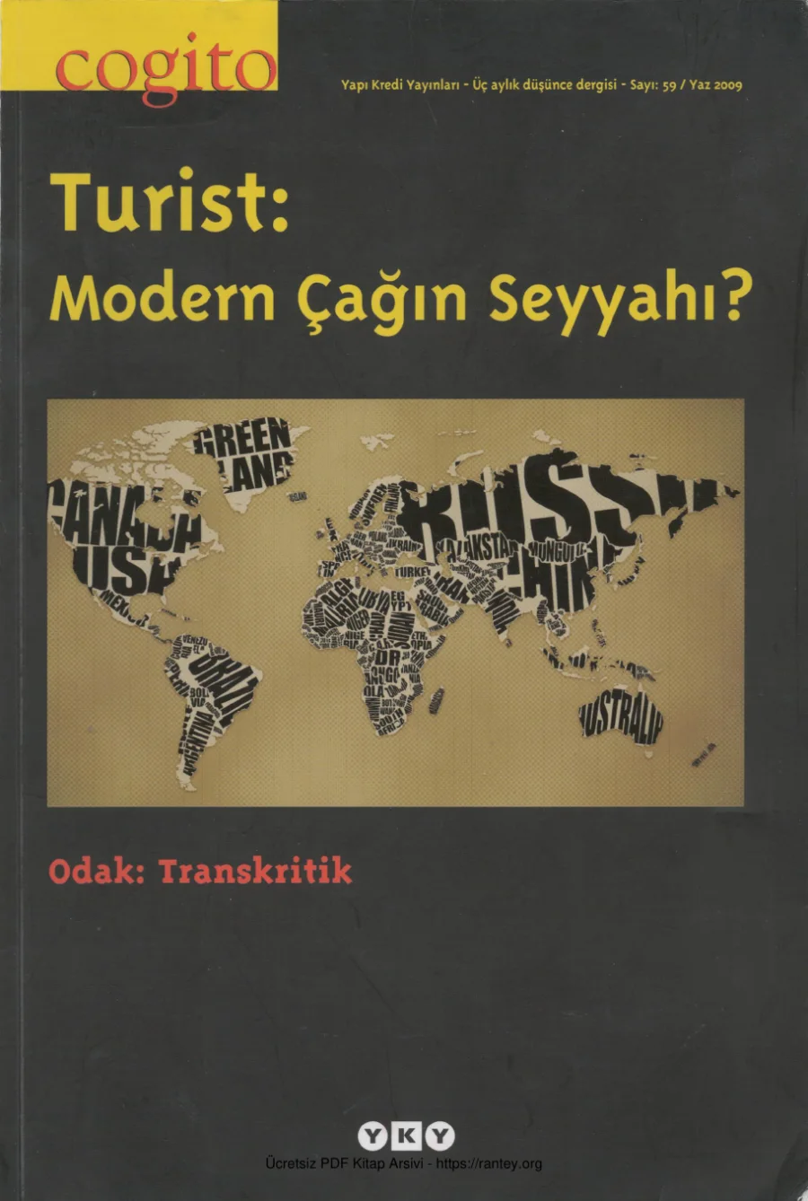 Cogito Sayı 059 Turist Modern Çağın Seyyahı kapak görseli