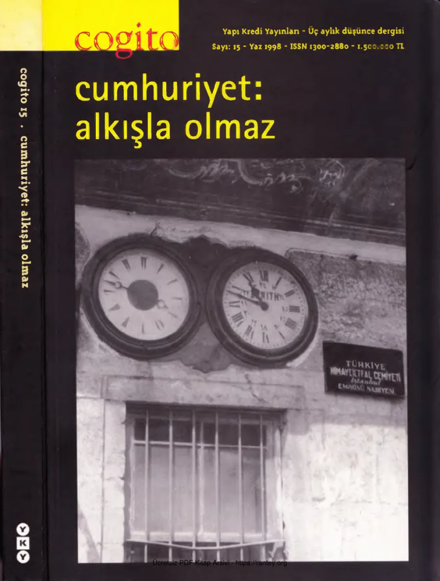 Cogito Sayı 15 Cumhuriyet Alkışla Olmaz kapak görseli