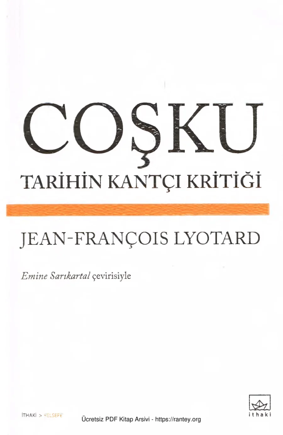 Coşku Tarihin Kantçı Kritiği kapak görseli