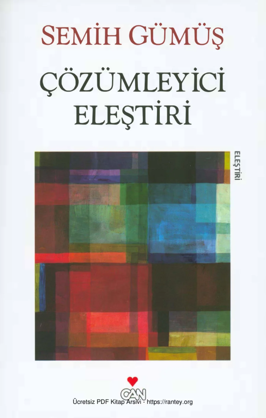 Çözümleyici Eleştiri Can Yayınları kapak görseli