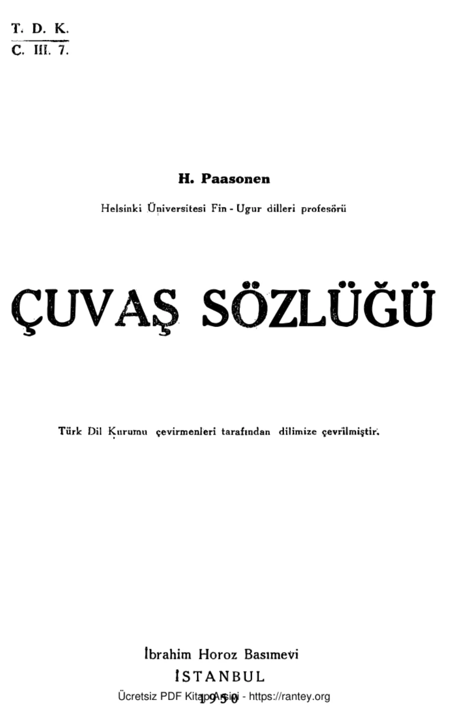Çuvaş Sözlüğü kapak görseli