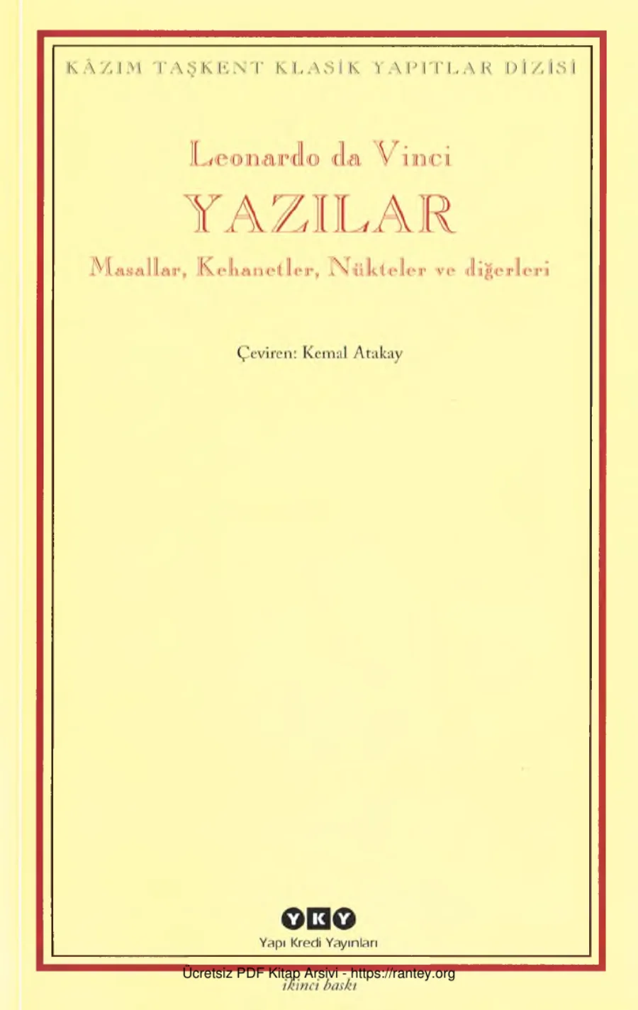 da Vinci Yazılar kapak görseli