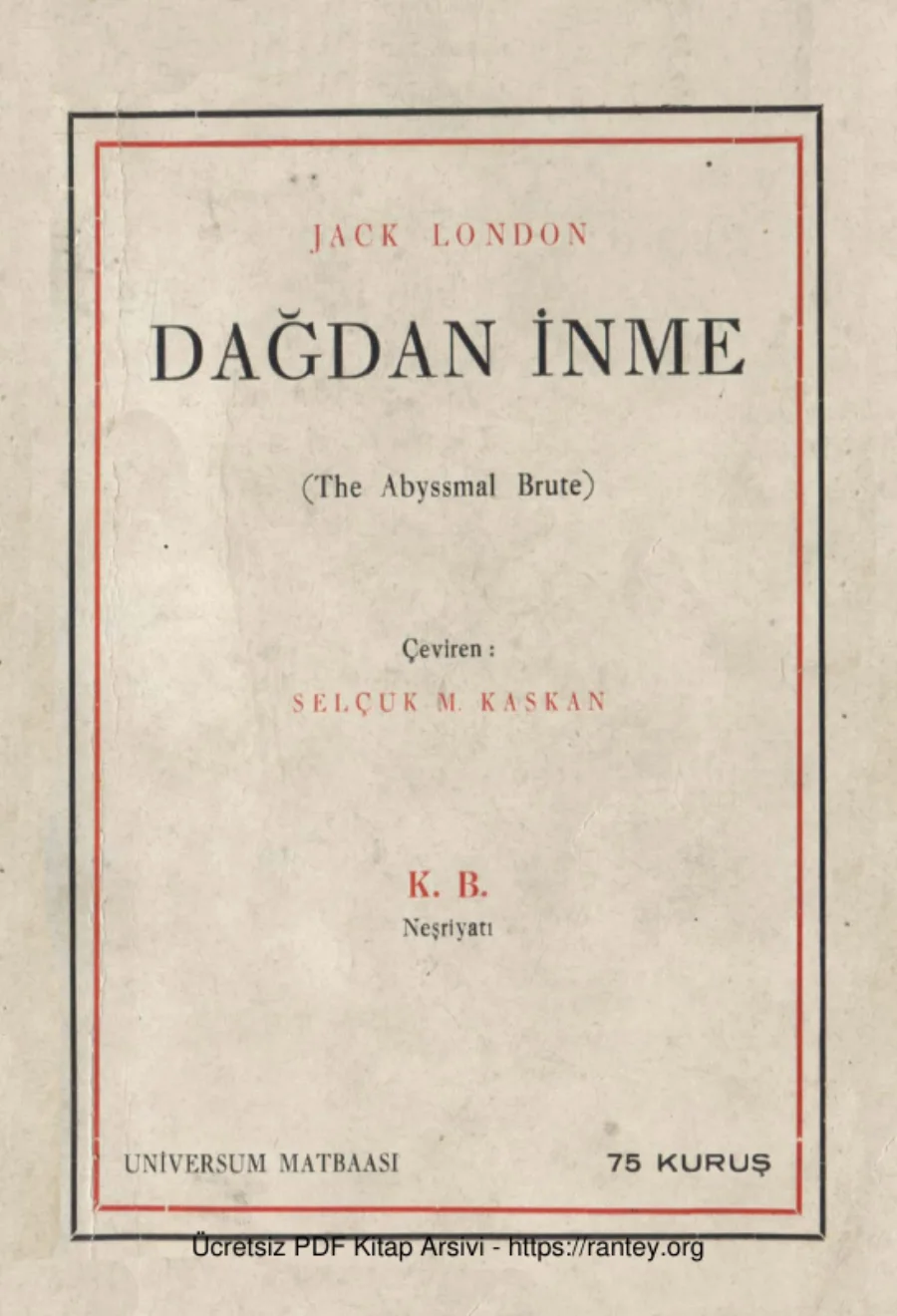 Dağdan İnme KB Neşriyat kapak görseli