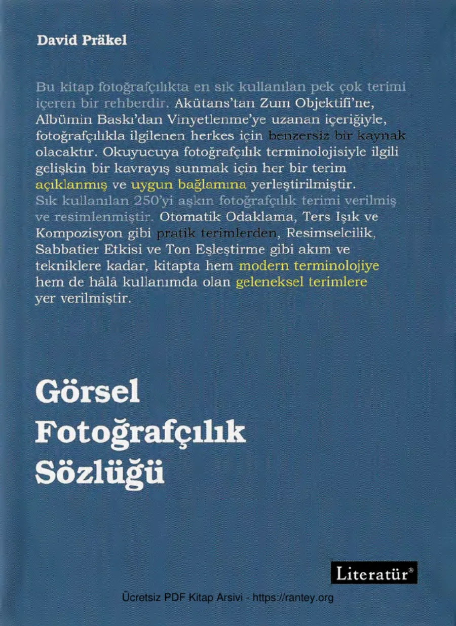 David Prakel Görsel Fotoğrafçılık Sözlüğü kapak görseli