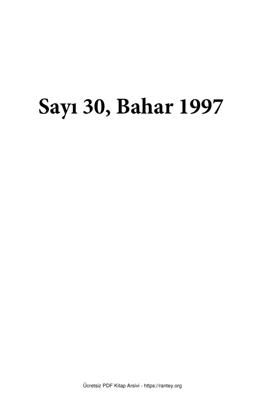 Defter Sayı 030 - Bahar 1997 kapak görseli
