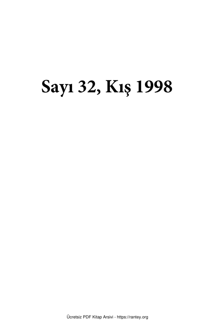 Defter Sayı 032 - Kış 1998 kapak görseli