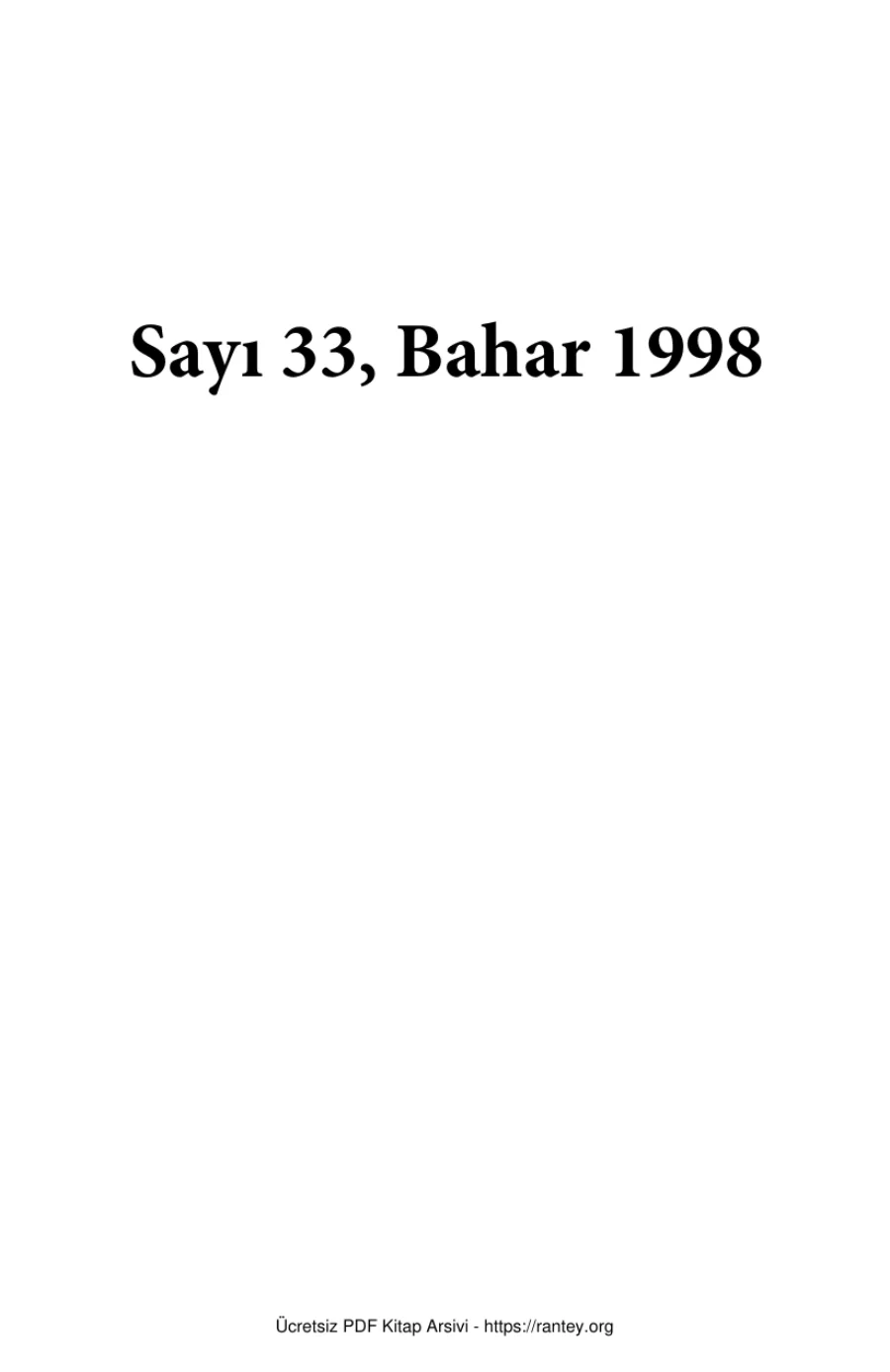 Defter Sayı 033 - Bahar 1998 kapak görseli