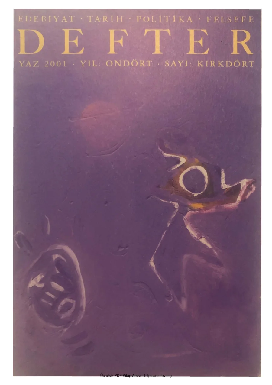 Defter Sayı 044 - Yaz 2001 kapak görseli