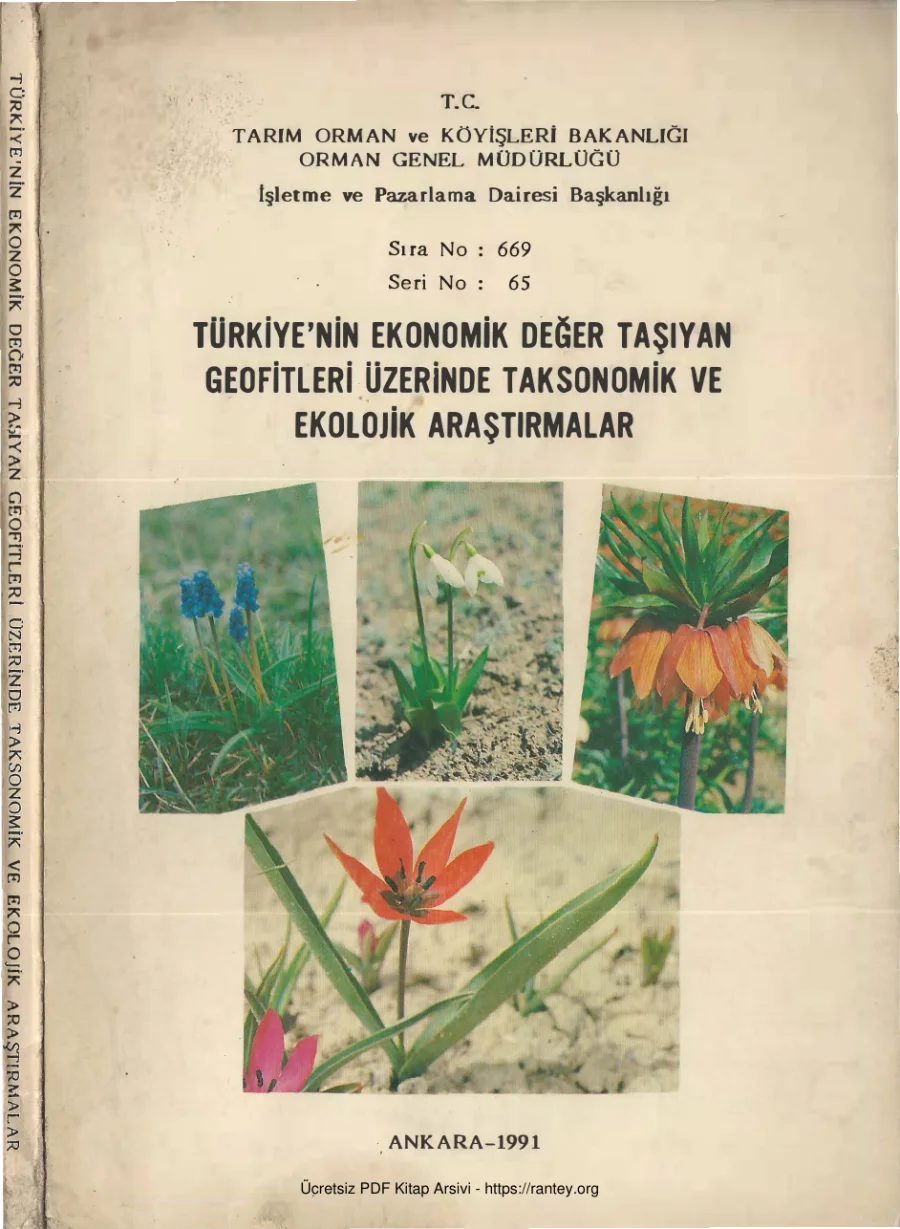 Değer Taşıyan Geofitleri Üzerinde Taksonomik ve Ekolojik Araştırmalar kapak görseli