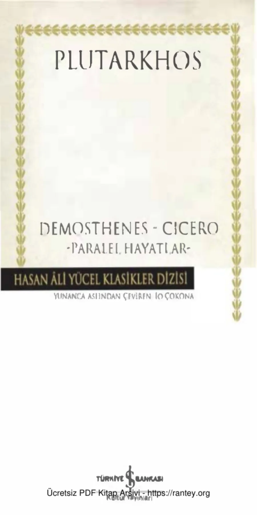 Demosthenes Cicero Paralel Hayatlar kapak görseli
