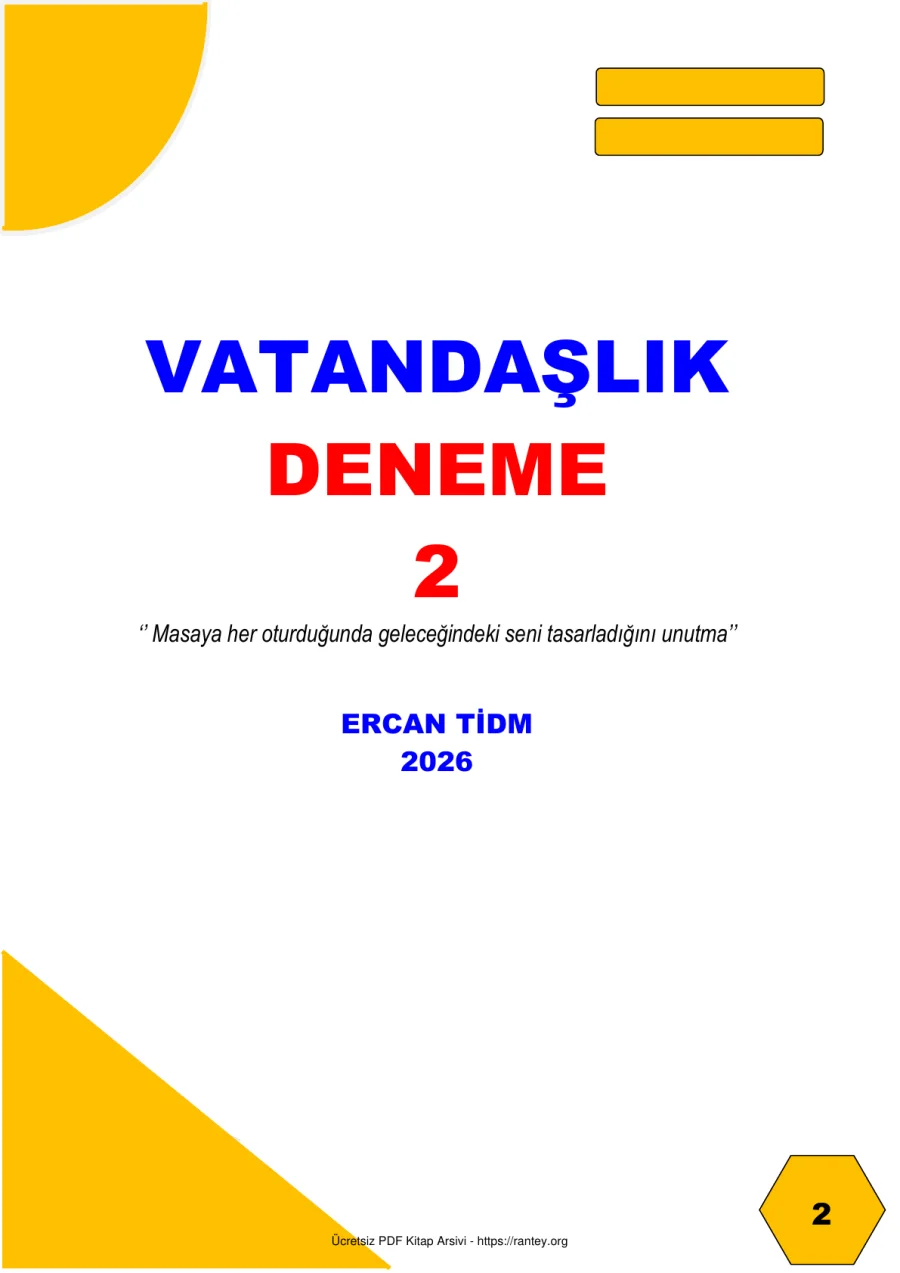 Deneme 2 2026 Ercan TIDIM kapak görseli