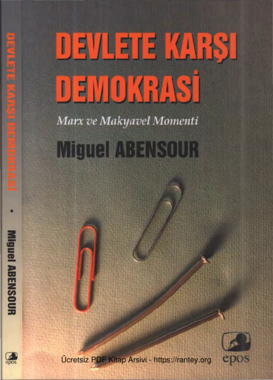 Devlete Karşı Demokrasi Marx ve Makyavel Momenti kapak görseli