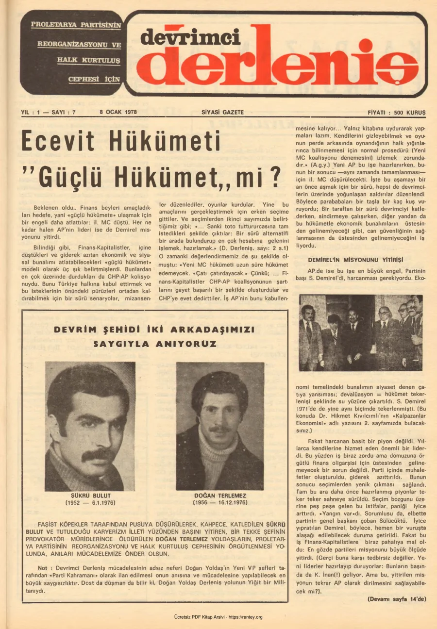 Devrimci Derleniş Sayı 07 kapak görseli