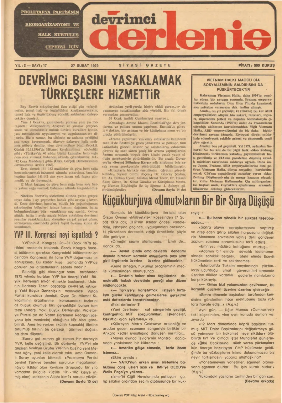 Devrimci Derleniş Sayı 17 kapak görseli