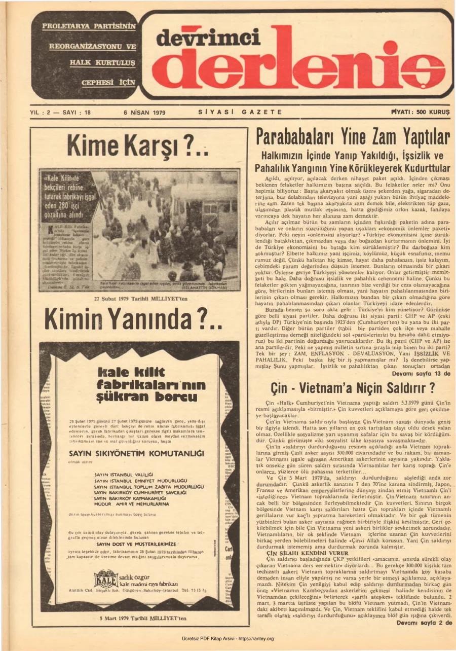Devrimci Derleniş Sayı 18 kapak görseli
