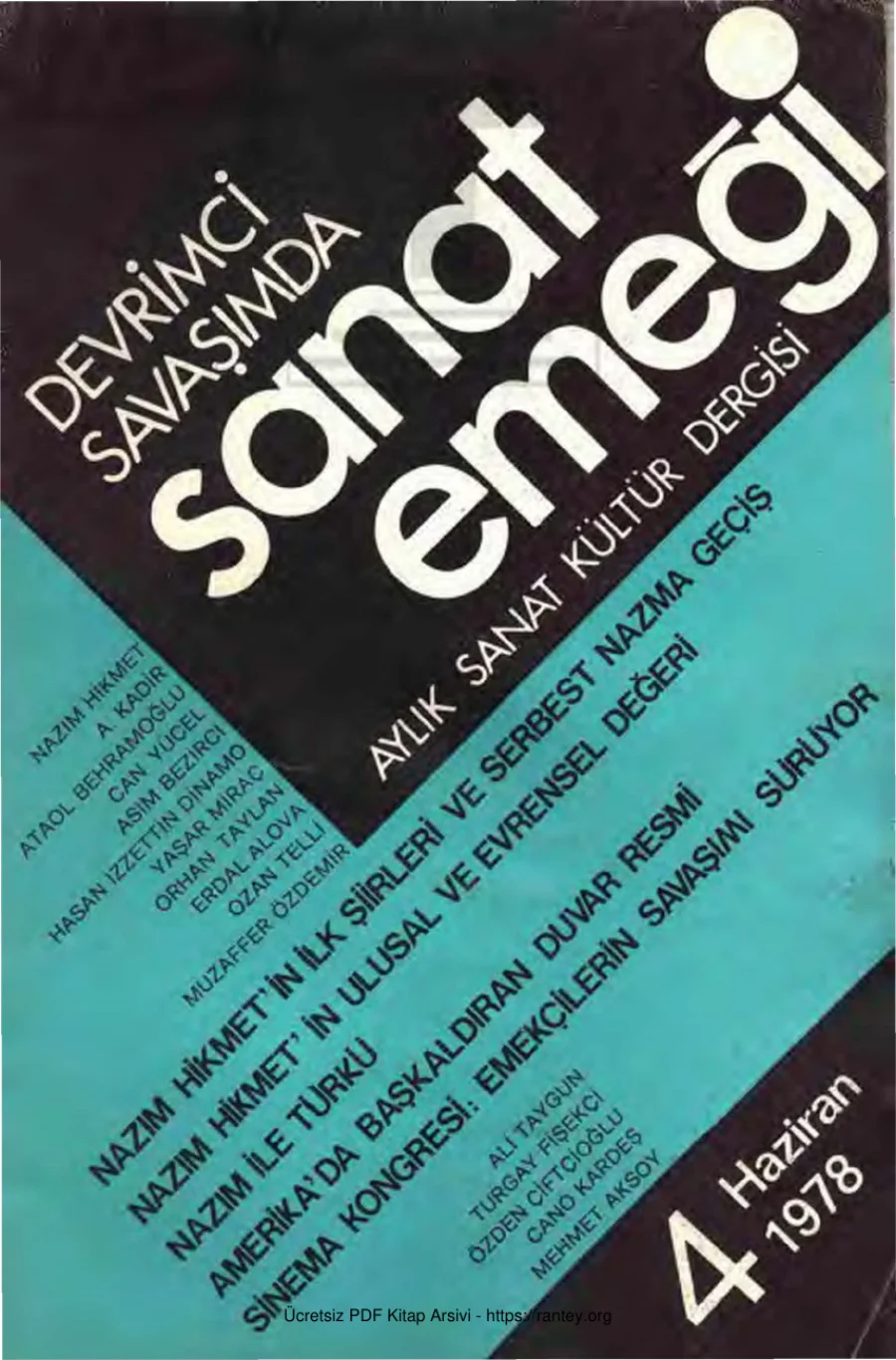 Devrimci Savaşımda Sanat Emeği Aylık Sanat Kültür Dergisi Sayı 04 Haziran kapak görseli