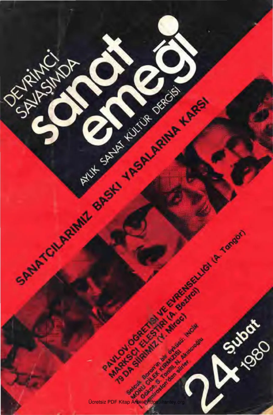 Devrimci Savaşımda Sanat Emeği Aylık Sanat Kültür Dergisi Sayı 24 Şubat 1980 kapak görseli