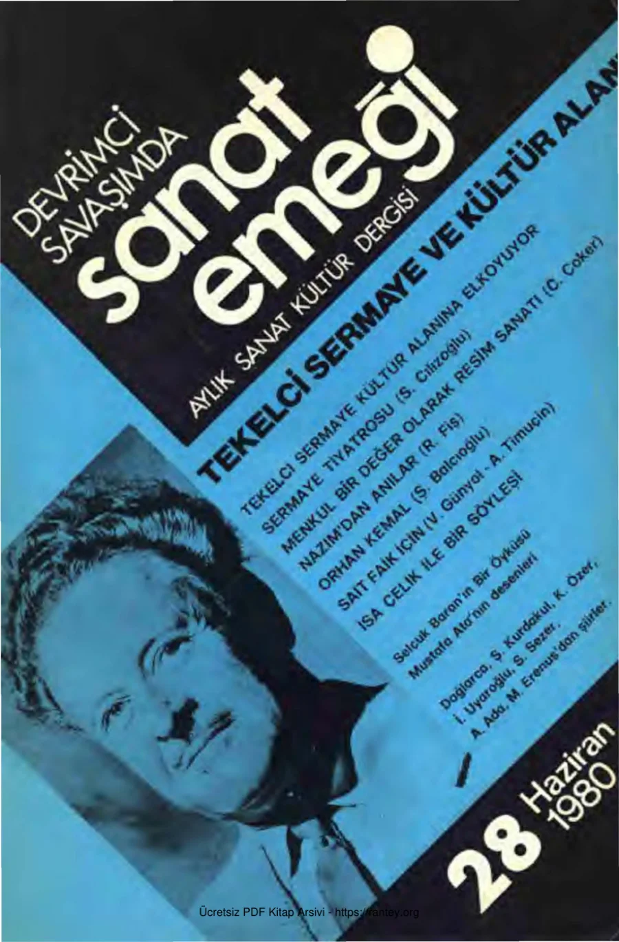 Devrimci Savaşımda Sanat Emeği Aylık Sanat Kültür Dergisi Sayı 28 Haziran 1980 kapak görseli