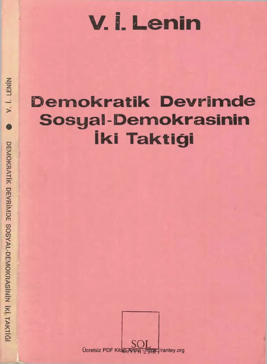 Devrimde Sosyal Demokrasinin İki Taktiği Sol Yayınları kapak görseli