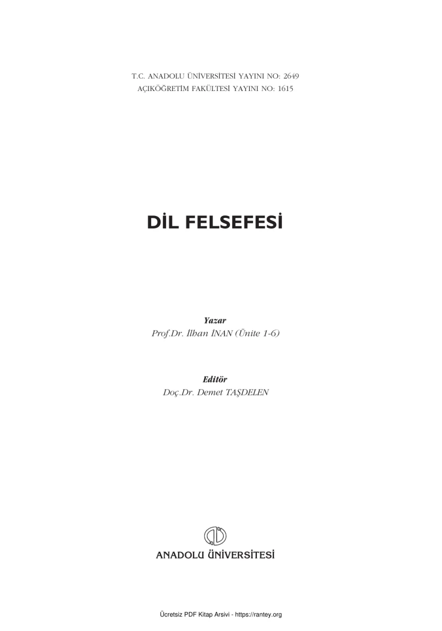 DilFelsefesi FEL409U kapak görseli
