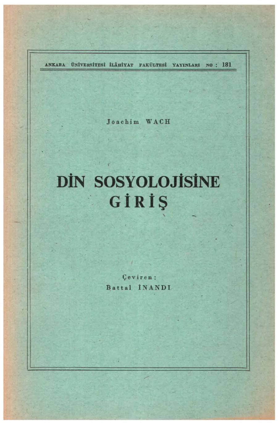 Din Sosyolojisine Giriş kapak görseli