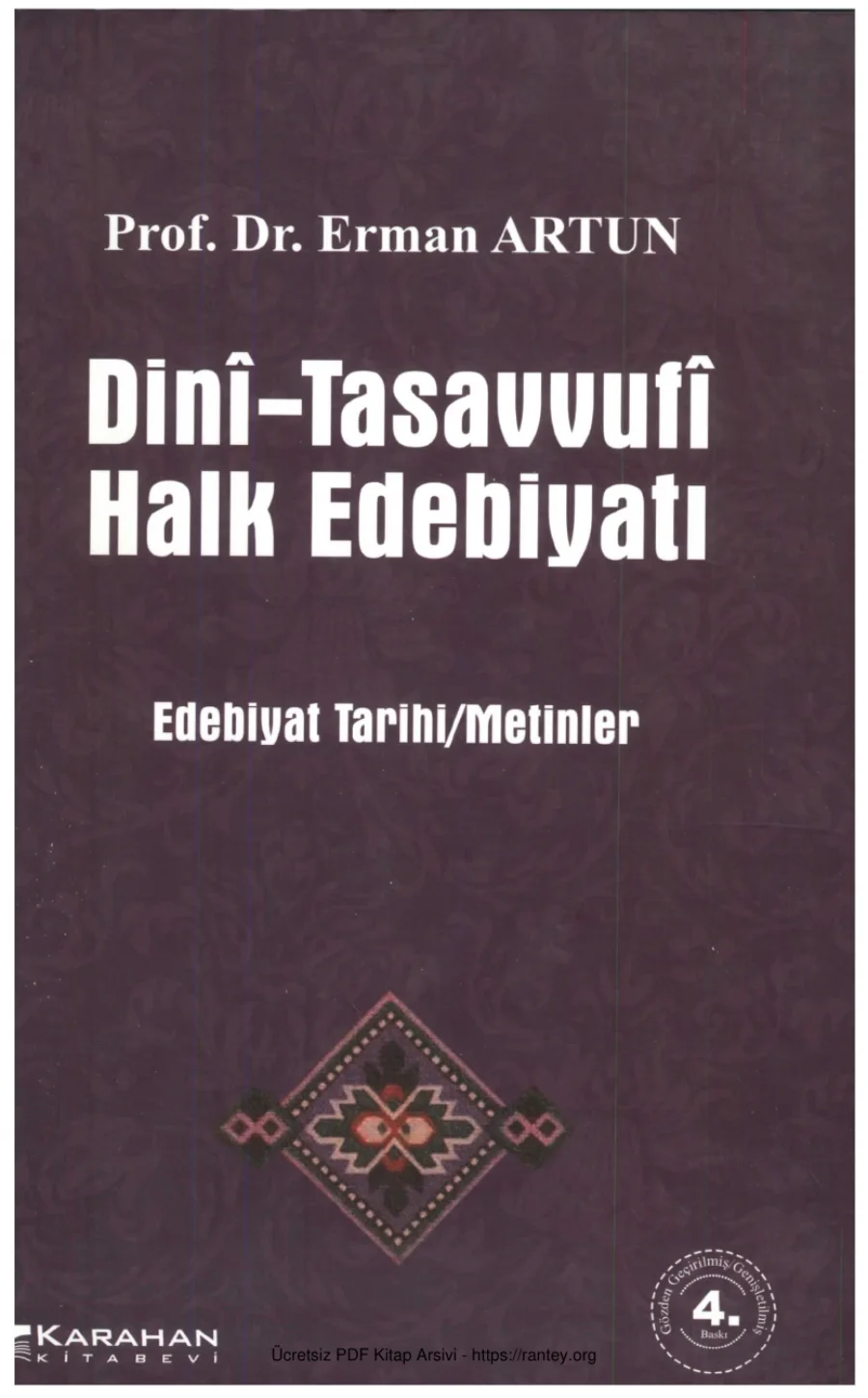 Dini Tasavvufi Halk Edebiyatı Karahan Yayınları kapak görseli