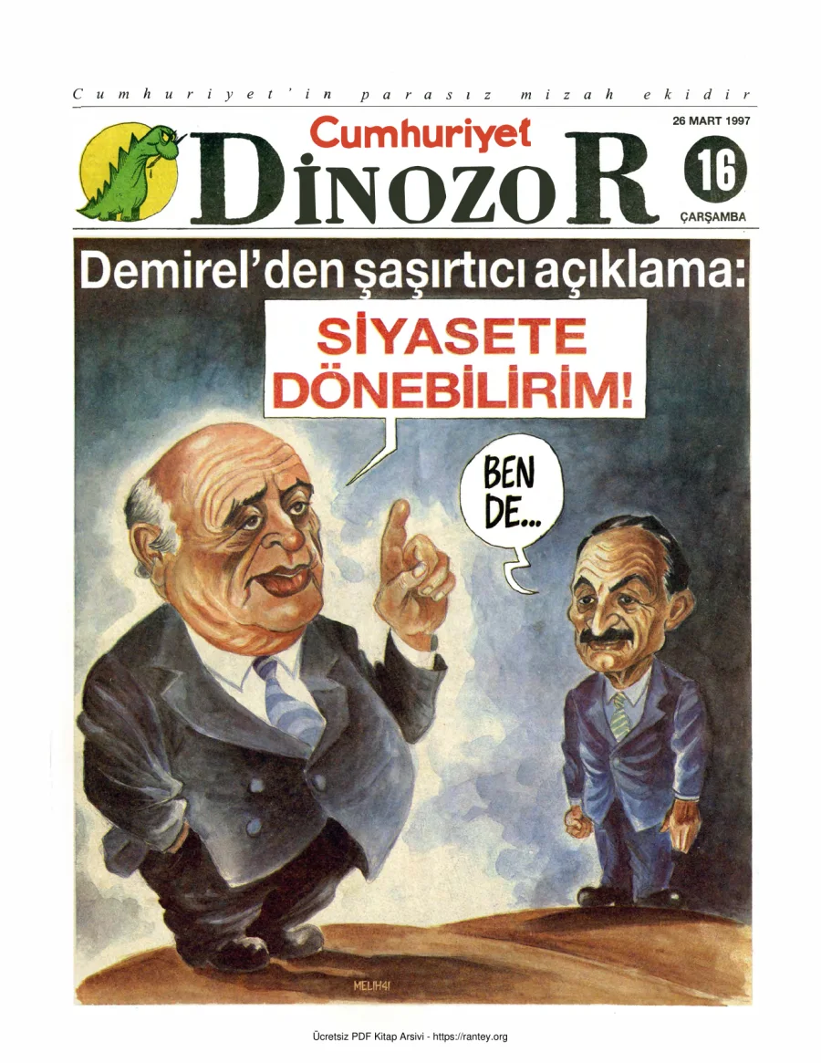 Dinozor Cumhuriyet Parasız Eki Sayı 16 kapak görseli