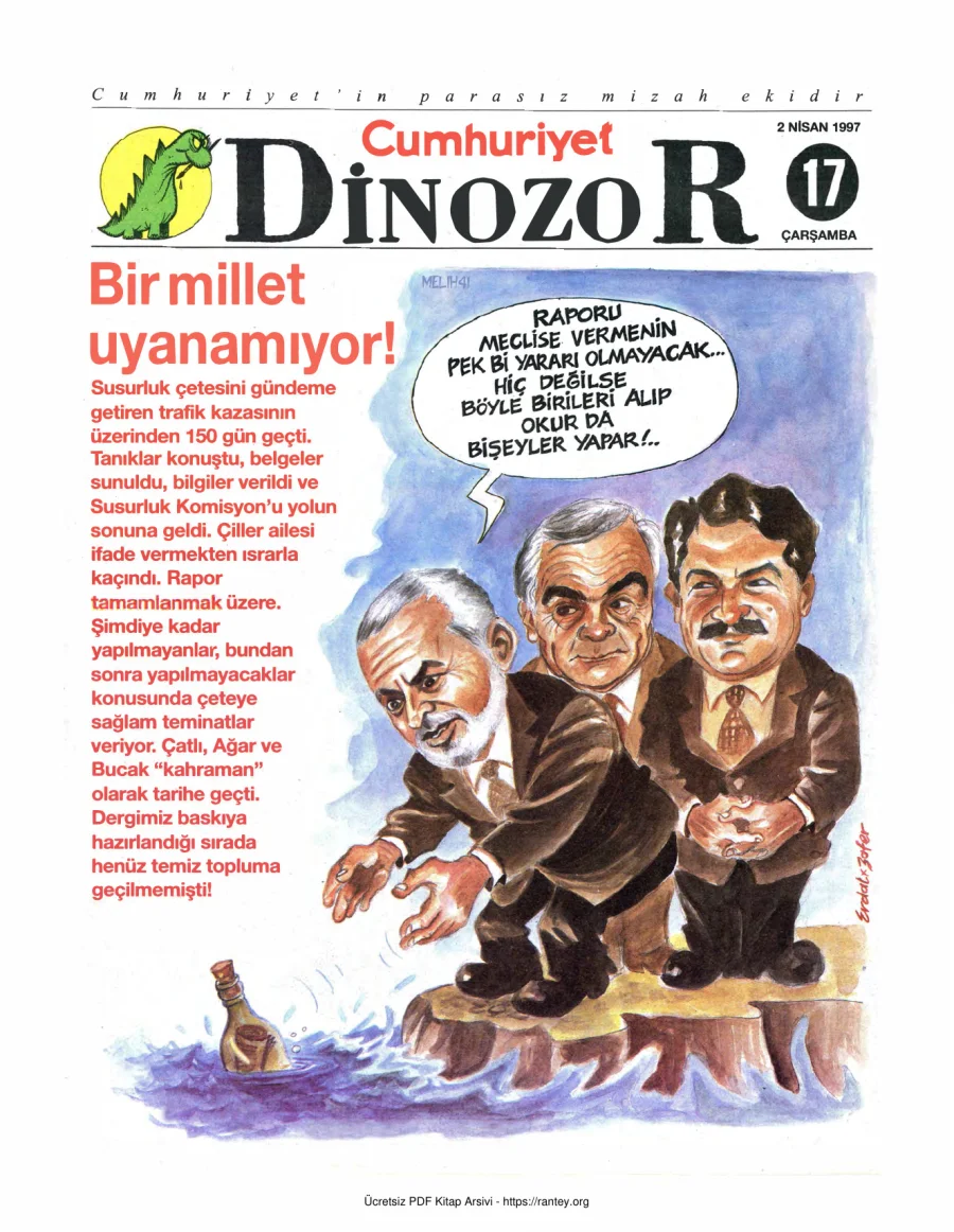 Dinozor Cumhuriyet Parasız Eki Sayı 17 kapak görseli