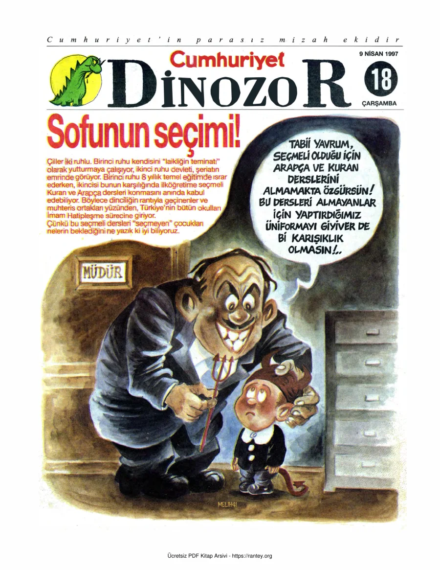Dinozor Cumhuriyet Parasız Eki Sayı 18 kapak görseli