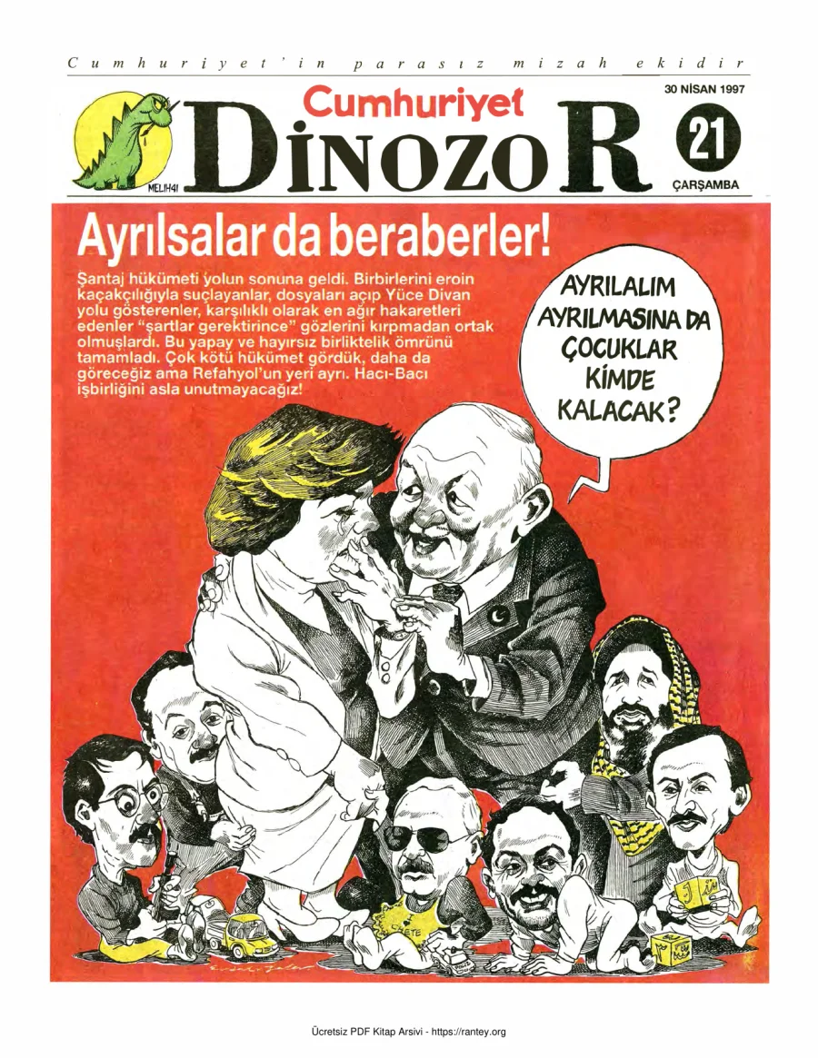 Dinozor Cumhuriyet Parasız Eki Sayı 21 kapak görseli