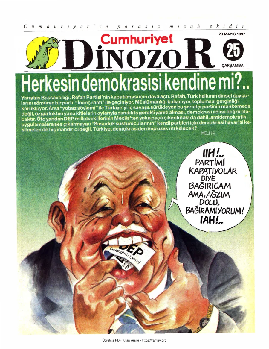 Dinozor Cumhuriyet Parasız Eki Sayı 25 kapak görseli