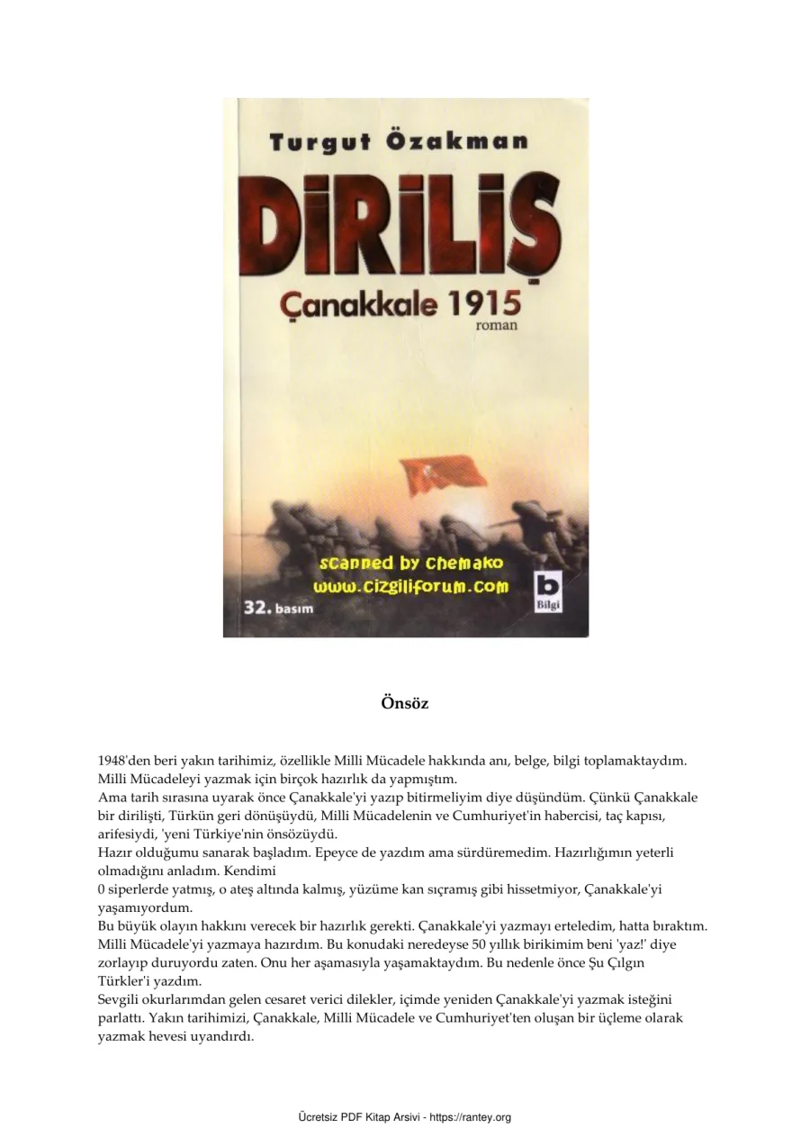 Diriliş Çanakkale 1915 kapak görseli