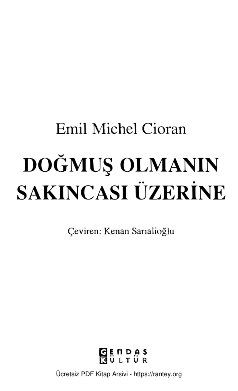 Doğmuş Olmanın Sakıncası kapak görseli