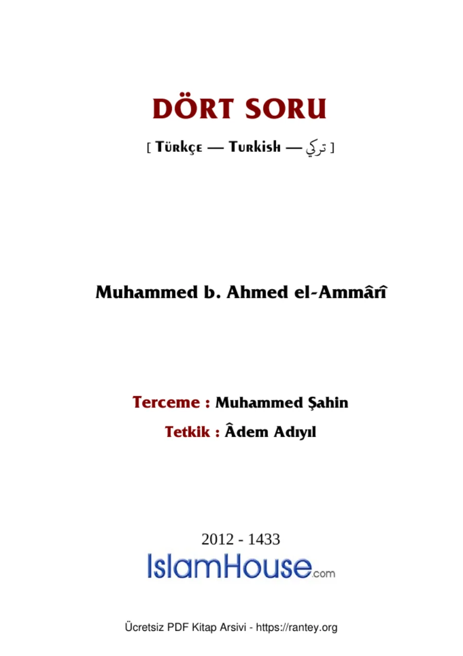 DÖRT SORU kapak görseli
