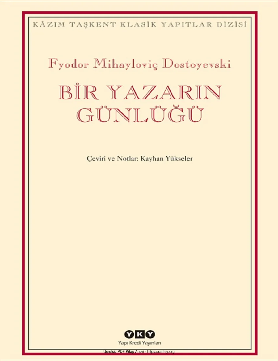 Dostoyevski Bir Yazarın Günlüğü kapak görseli
