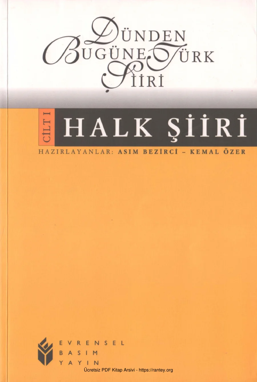 Dünden Bugüne Türk Şiiri 1 Halk Şiiri kapak görseli