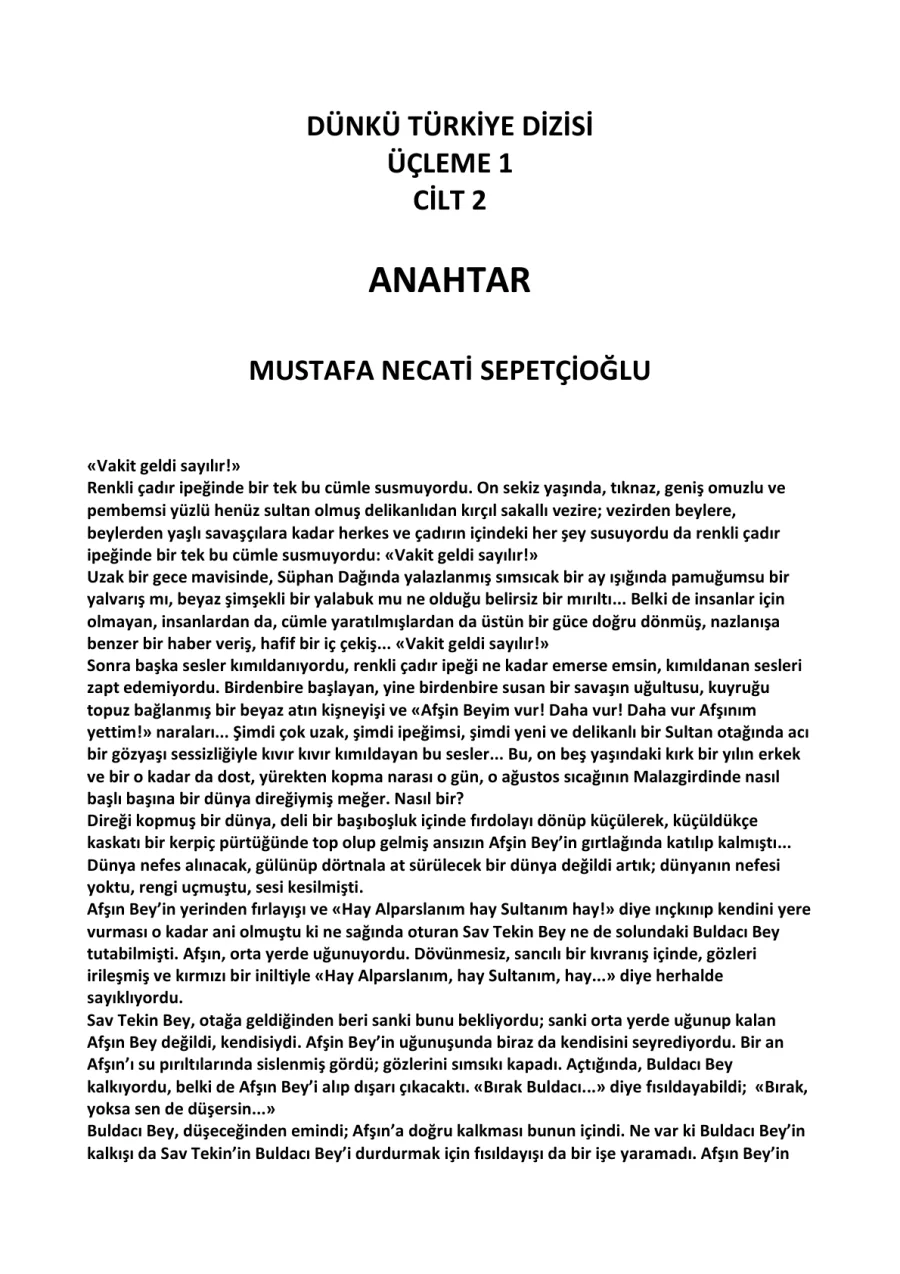 Dünkü Türkiye Dizisi 2: Anahtar PDF kapak görseli